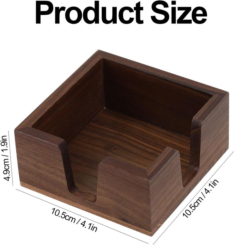 MultiBey Wooden Double Opening Sticky Note Holder, Black Walnut Self-Sticky Note Pads Holder, Wood Post it Note Dispenser Sticky Memo Holder Paper Dispenser Desk Accessory for Office Home - Image 3